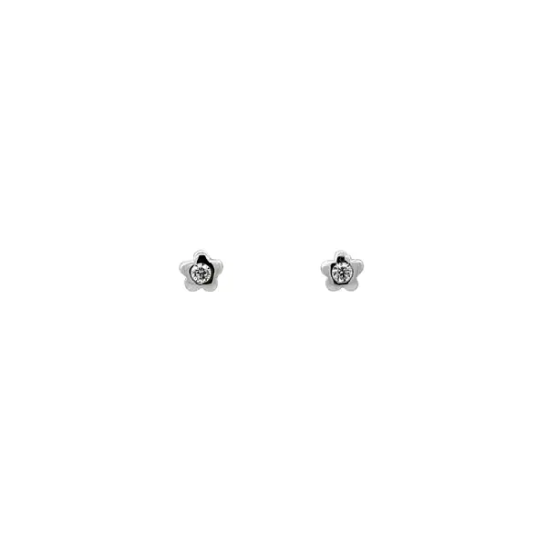Earrings Flowers with Zircon