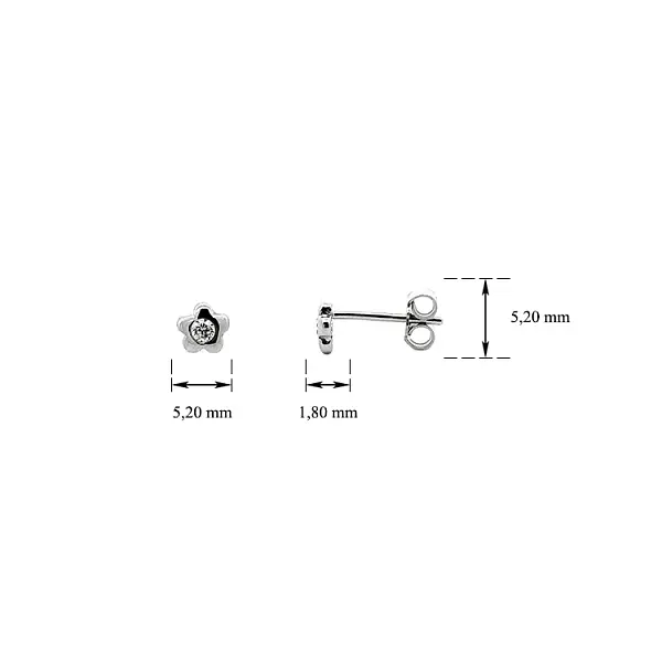 Earrings Flowers with Zircon