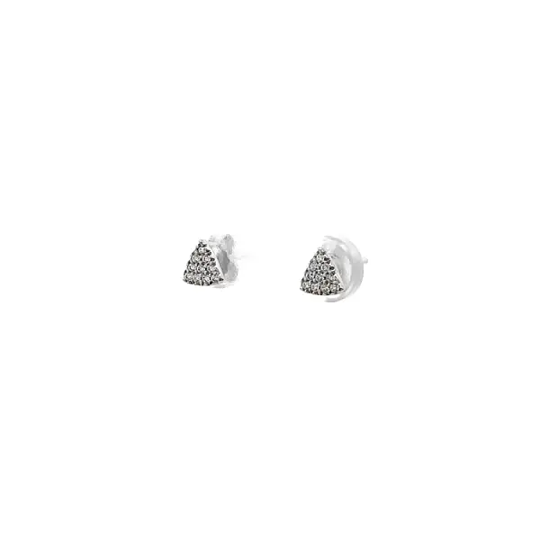 Earrings with White Gold Zircons
