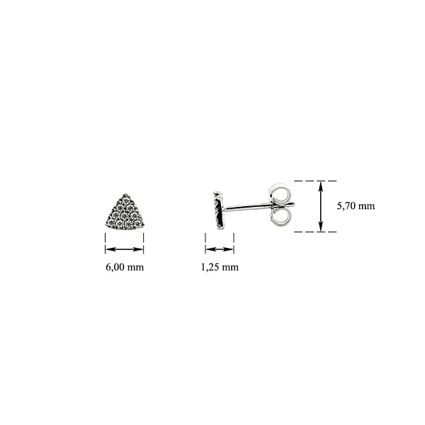 Earrings with White Gold Zircons
