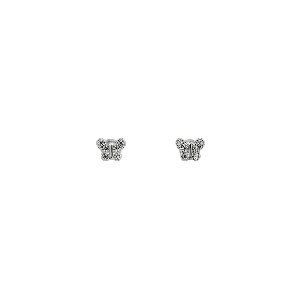 Earrings Butterflies with Zircons