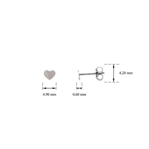 Earrings Hearts made of White Gold