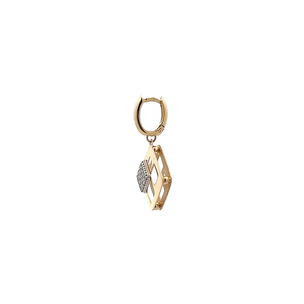 Gold dangle earrings with Zircons