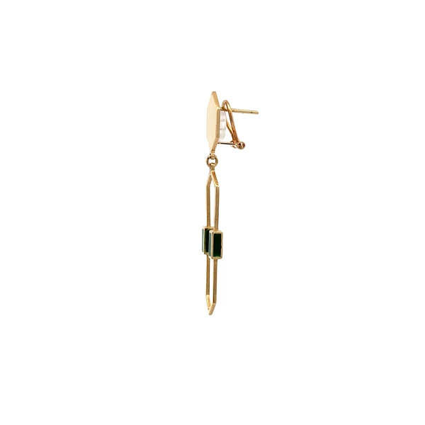 Gold Distinctive Earrings with Enamel