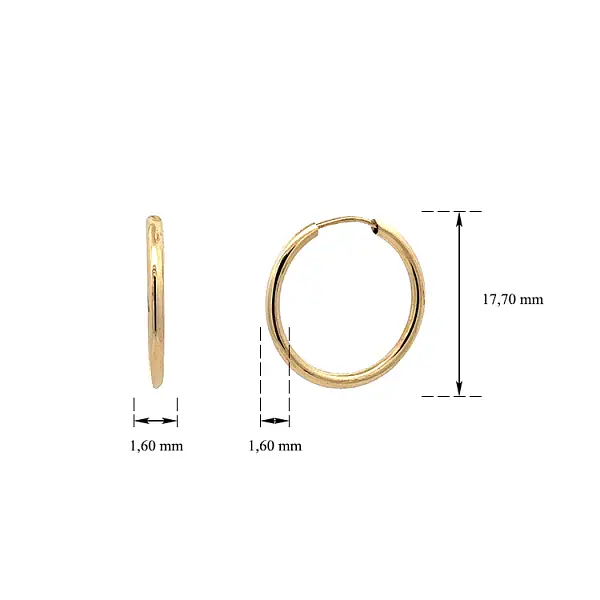 Classic Yellow Gold Round Earrings