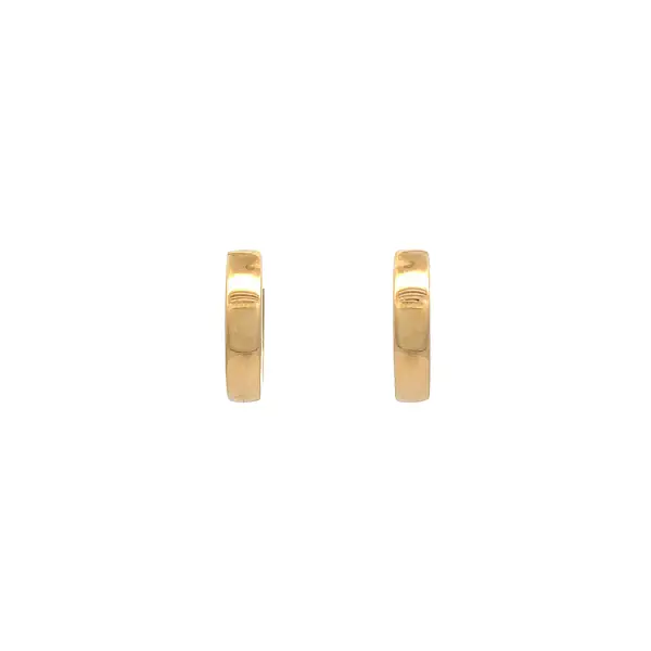 Classic Round Earrings in Shiny Yellow Gold