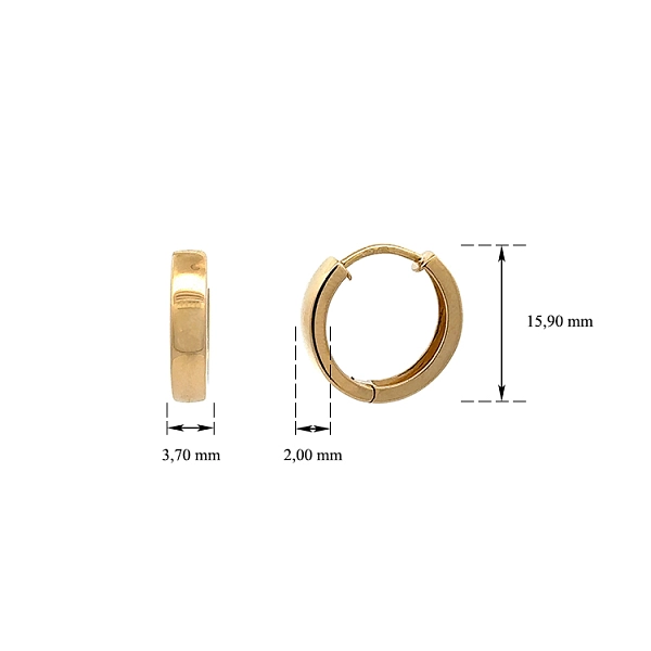 Classic Round Earrings in Shiny Yellow Gold
