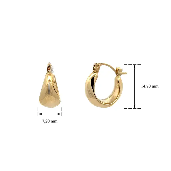 Gold Earrings Circular Design for Modern Style