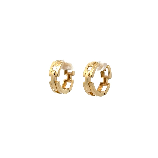 Modern Yellow Gold Round Earrings