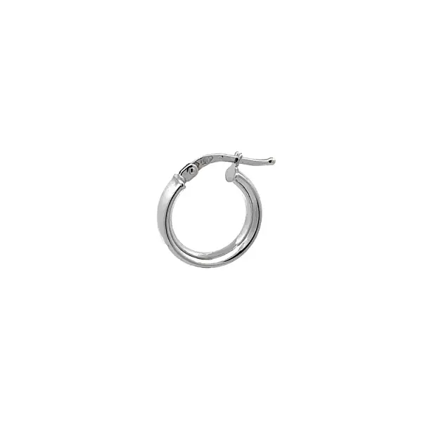 White Gold Round Earrings with Smooth Surface