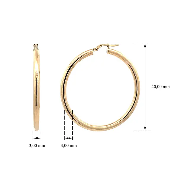 Elegant Yellow Gold Round Earrings