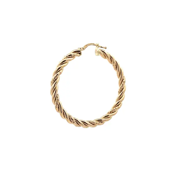 Luxury Yellow Gold Round Earrings with Twisted Design