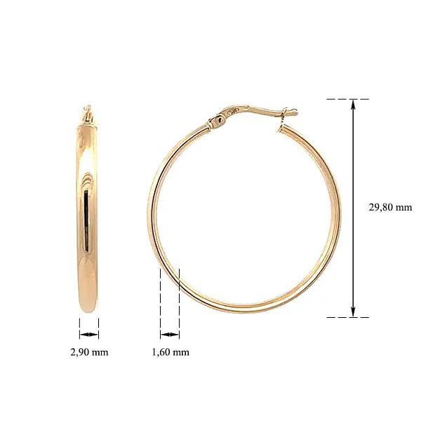 Elegant Yellow Gold Round Earrings