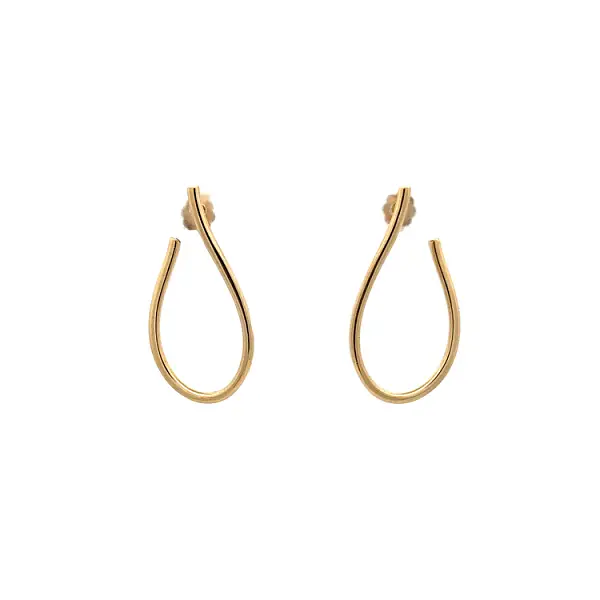 Shiny Gold Drop Earrings with Drop Design