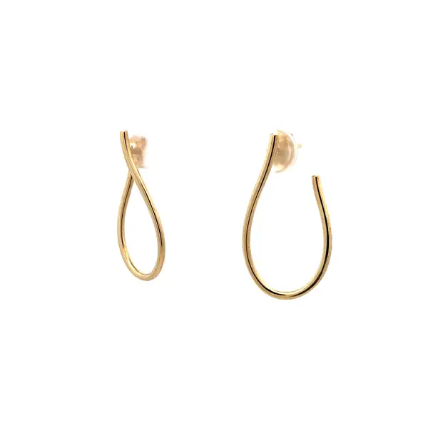 Shiny Gold Drop Earrings with Drop Design
