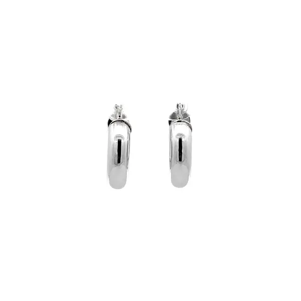 White Gold Round Earrings