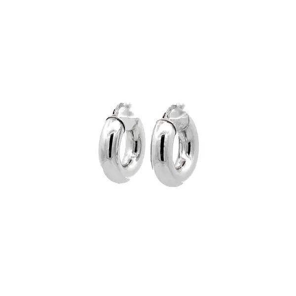 White Gold Round Earrings
