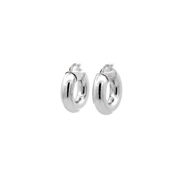 White Gold Round Earrings