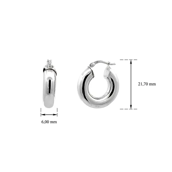 White Gold Round Earrings