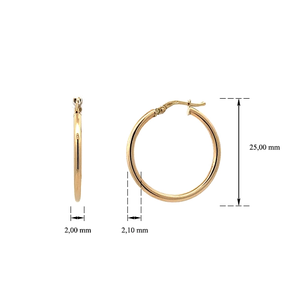 Gold Round Earrings