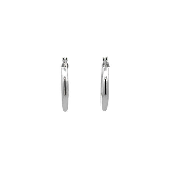 White Gold Round Earrings