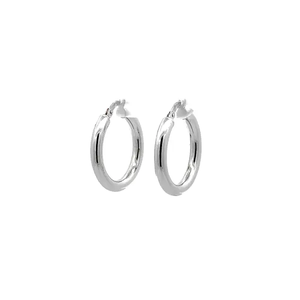 White Gold Round Earrings