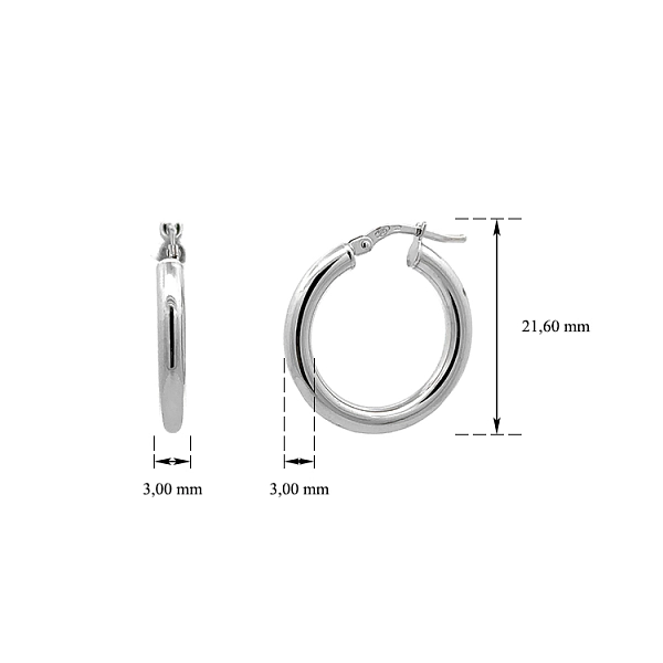 White Gold Round Earrings