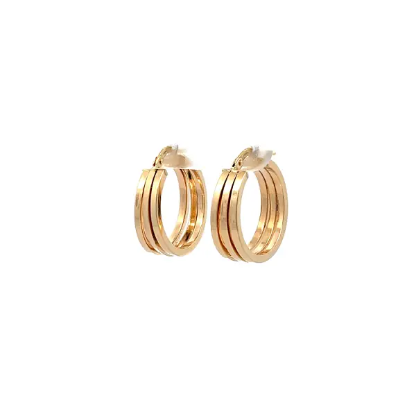 Gold Round Earrings