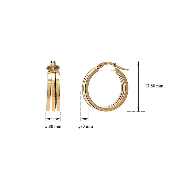 Gold Round Earrings