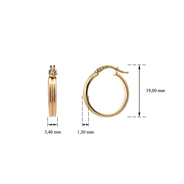 Gold Round Earrings