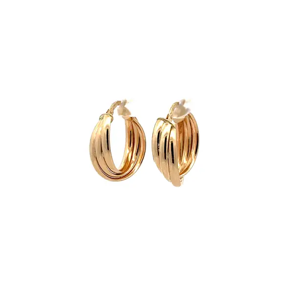 Gold Round Earrings
