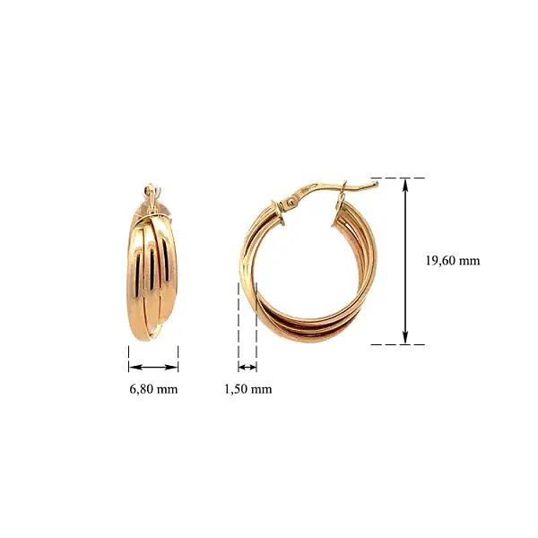 Gold Round Earrings