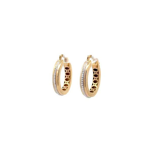 Round Earrings made of Combination Gold