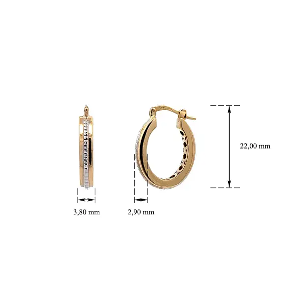 Round Earrings made of Combination Gold