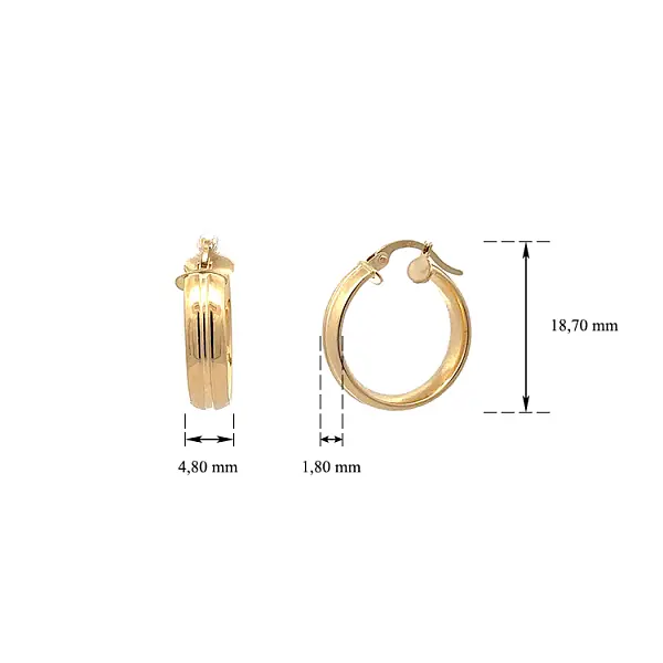 Gold Round Earrings