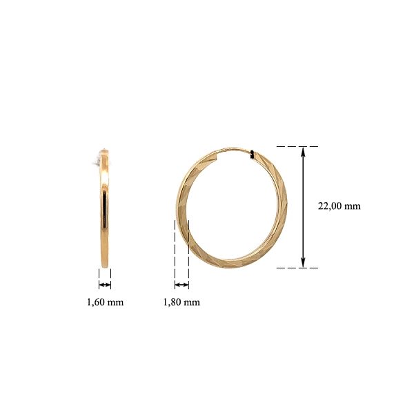 Gold Round Earrings