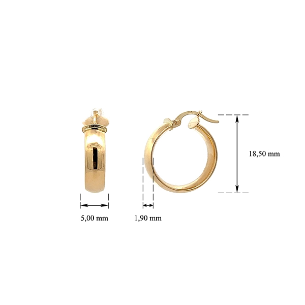 Gold Round Earrings