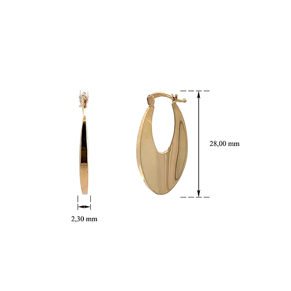 Gold Round Earrings