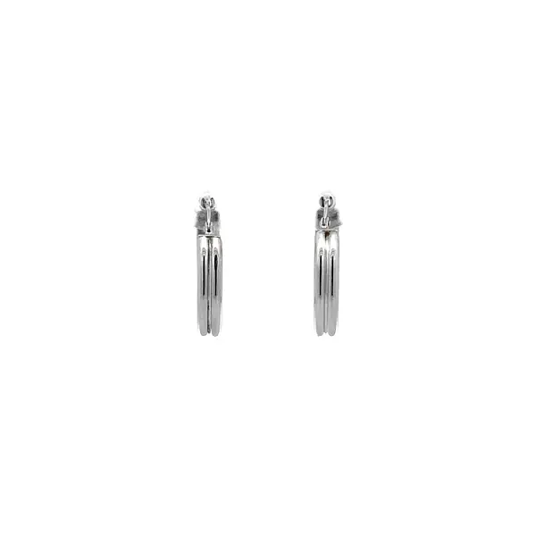White Gold Round Earrings