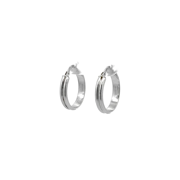White Gold Round Earrings