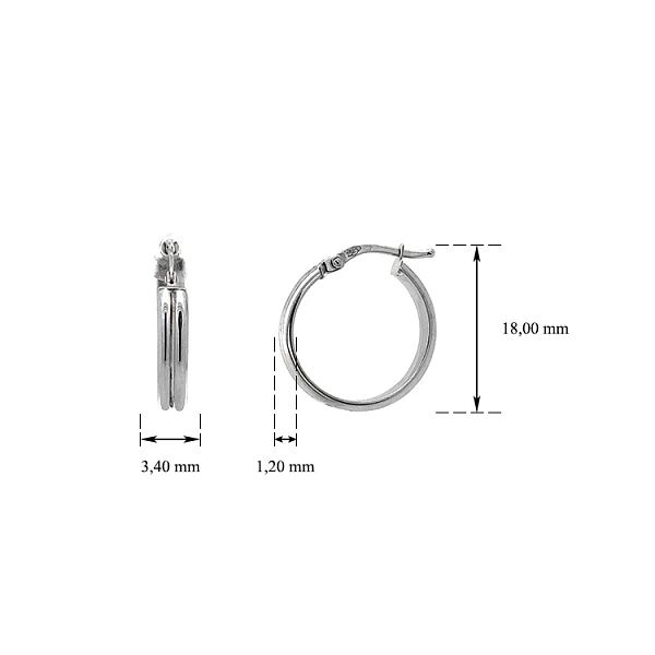 White Gold Round Earrings