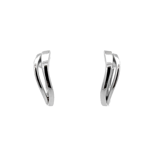 White Gold Round Earrings