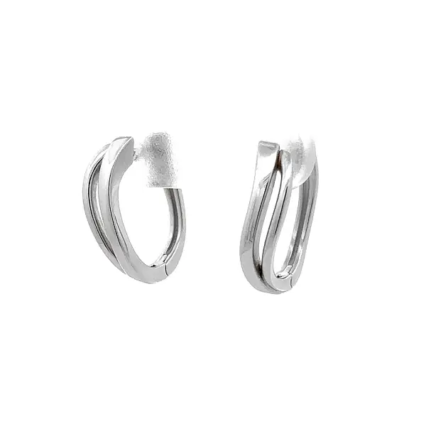 White Gold Round Earrings