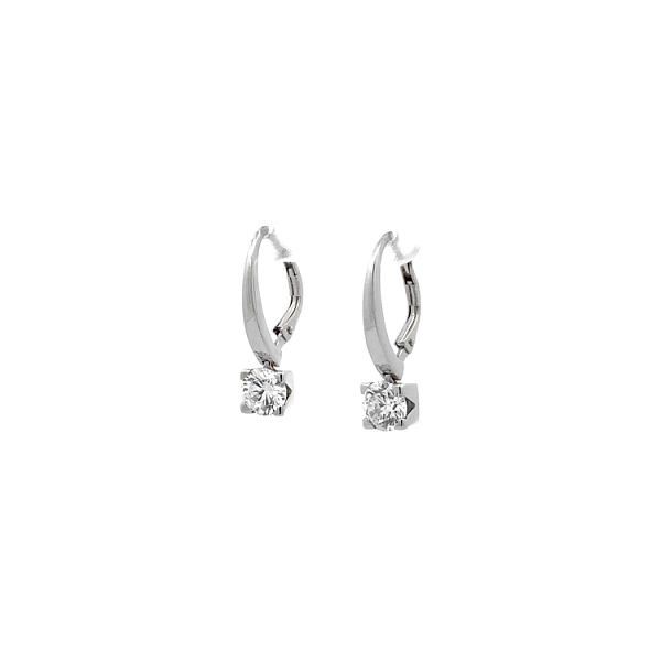 White Gold dangle earrings with sparkling zircons