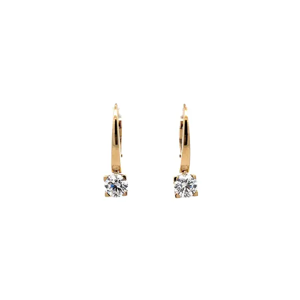 Yellow Gold Earrings with Zircones