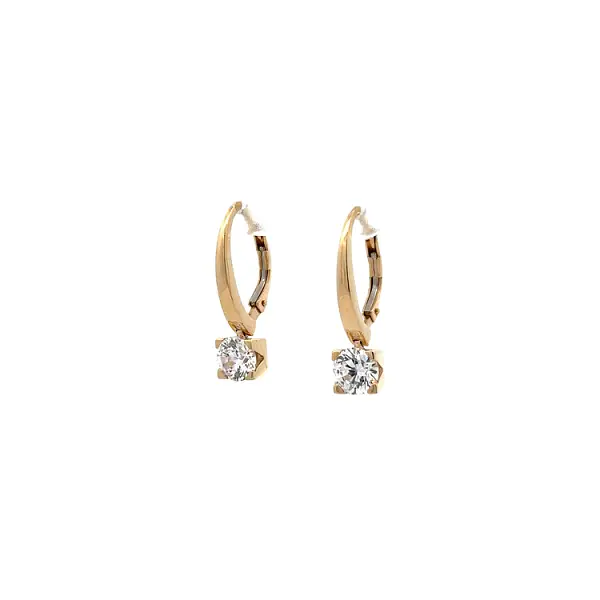 Yellow Gold Earrings with Zircones
