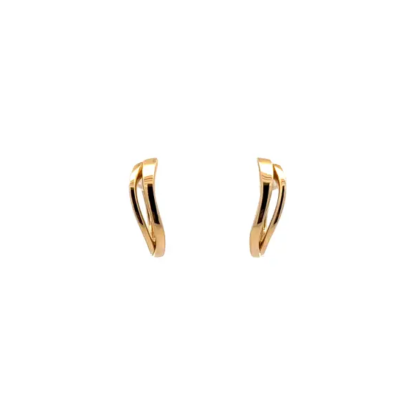 Gold Round Earrings