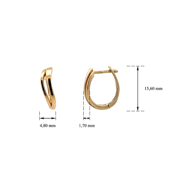 Gold Round Earrings
