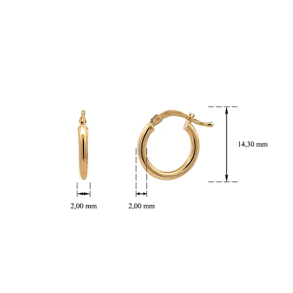 Gold Round Earrings
