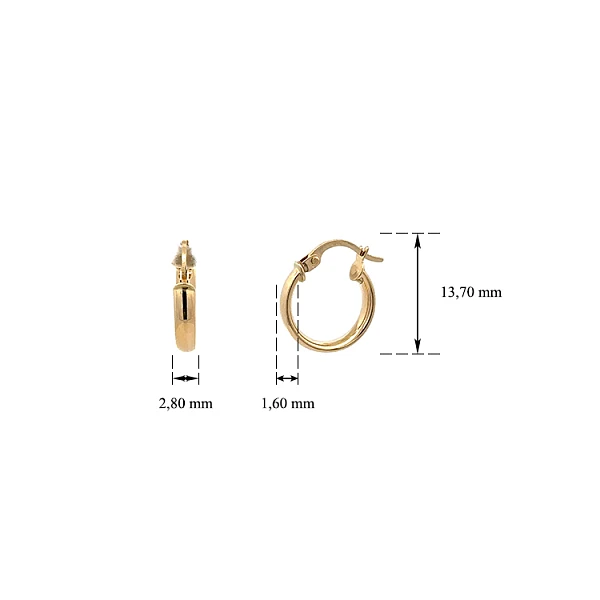 Gold Round Earrings